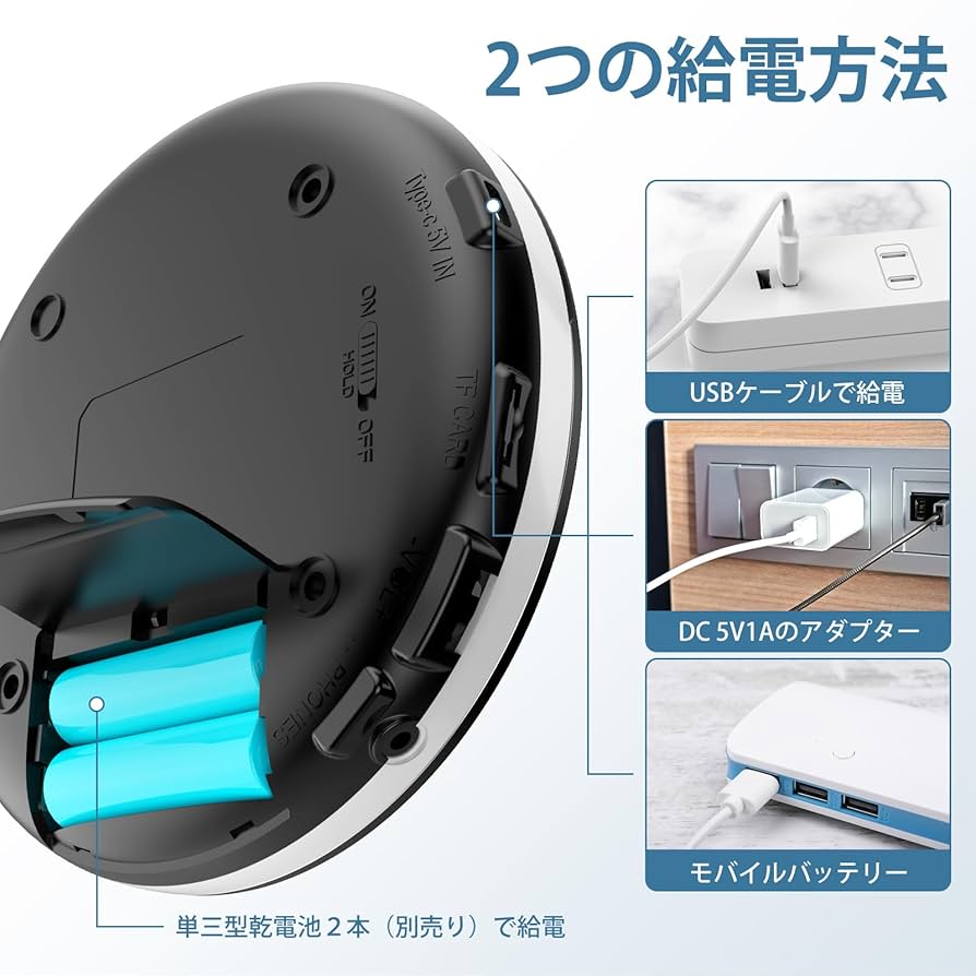 Amazon.co.jp: Gueray CDプレーヤー ポータブル Bluetooth 超